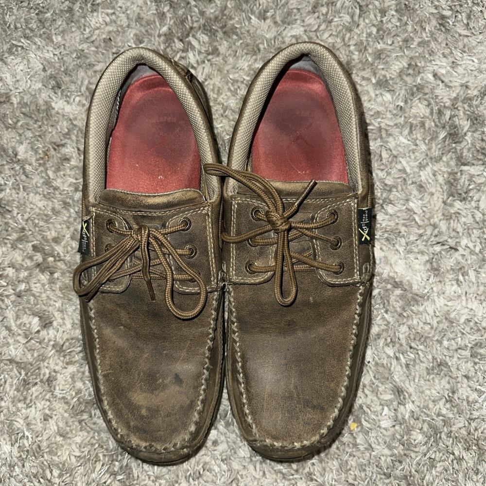 Men's Twisted X Steel Toe Leather Work Shoes Boats Size 9